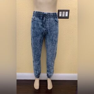 Mecca Men’s Size Medium (34) Blue Acid Wash Denim Joggers